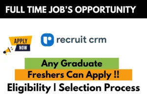 Recruit CRM full time job opportunity