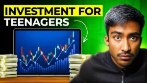 Smiling young woman with bold text ‘Investing for Beginners: How to Start with $100 in 2025,’ illustrating easy investment strategies for beginners.