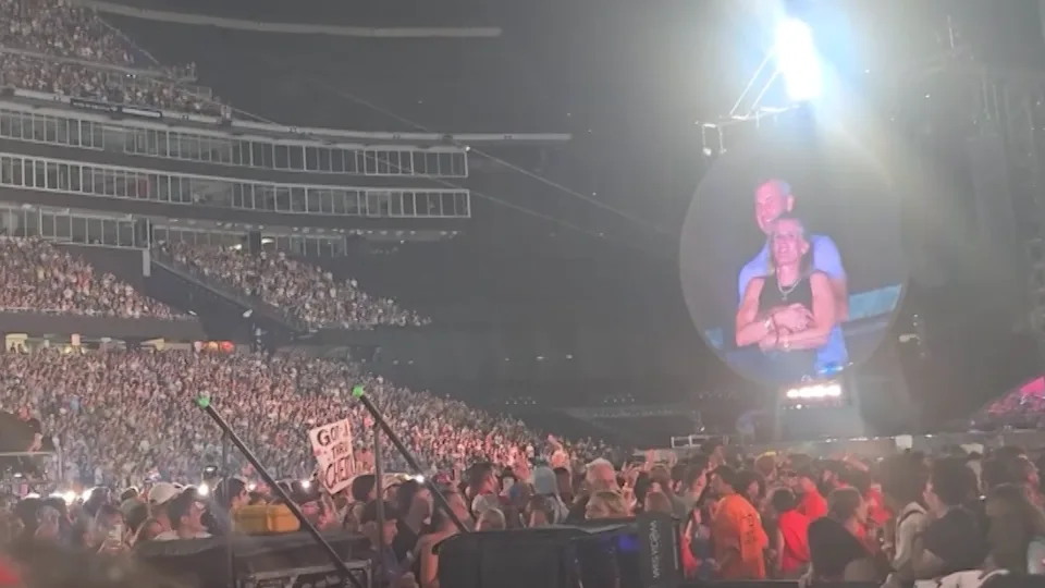 Astronomer CEO Andy Byron resigns after viral Coldplay concert incident; headline text with a professional portrait of Byron on the right.
