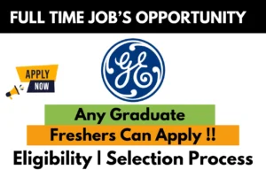 GE full time job's opportunity. with ge logo