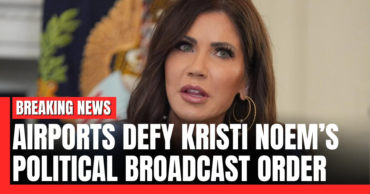Airports Defy Kristi Noem’s Political Broadcast Order
