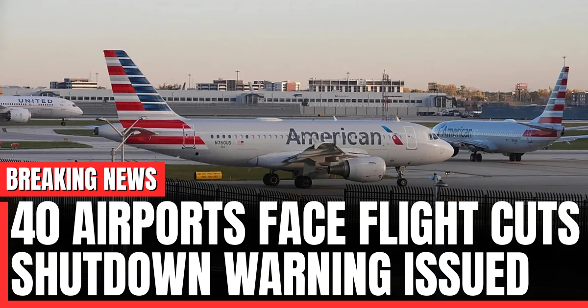 40 Airports Face Flight Cuts Shutdown Warning Issued