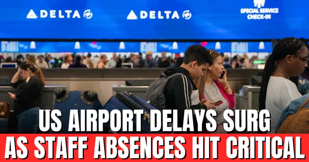 US Airport Delays Surge as Staff Absences Hit Critical
