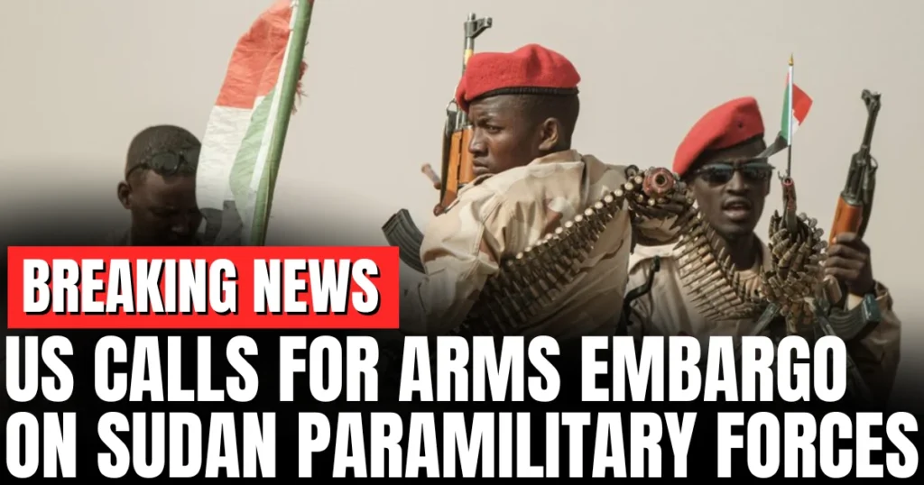 US Calls for Arms Embargo on Sudan Paramilitary Forces